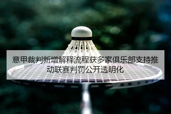 意甲裁判新增解释流程获多家俱乐部支持推动联赛判罚公开透明化